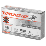 Super-X Buffered Buckshot 12 Gauge 2.75 Inch 1250 FPS 16 Pellets 1 Buck