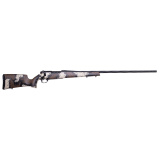 Mark V High Country, Bolt Action Rifle, 338 Weatherby RPM, 18" Spiral Fluted #3 Contour Barrel, Threaded 1/2-28, 1:10" Twist, Deep Fluted Bolt, Cerakote Finish, Graphite Black, Peak 44 Bastion Carbon Fiber Stock, Exposed Carbon Fiber with Brown Sponge Pa