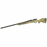Vanguard Outfitter, Bolt Action Rifle, 22-250 Remington, 24" Spiral Fluted #2 Contour Barrel, Threaded 1/2-28, 1:14" Twist, Cerakote Finish, Graphite Black, Weatherby Monte Carlo Stock, Brown and White Hand Sponge Paint, Two Stage Adjustable Trigger, Acc