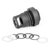 Mini QD Muzzle Brake, 9MM, 5/8"-24, Black, Includes Shim Kit YHM-3109-1MB-24A