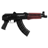 ZPAP92, Semi-automatic, AK Pistol, 7.62X39, 10" Chrome Lined Barrel, Matte Finish, Black, Polymer Grip, Red Wood Handguard, 30 Rounds, 1 Magazine, Bulged Trunnion, Hinged Top Cover, 1.5MM Receiver ZP92762SR