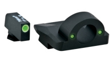 Ghost Ring and U-RAP Night Sights For Glock Green Front Green Rear