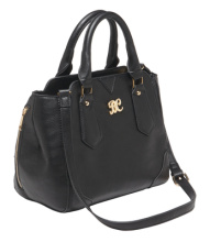 Satchel Series Concealed Carry Purse Black with Black Trim