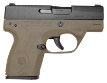 Nano 9mm Caliber 3.07 Inch Barrel 3 Dot Low Profile Sights Pronox Slide Flat Dark Earth Finish 6 Round