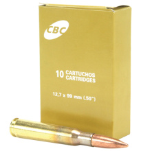 .50 BMG Ammunition CBC 660 Grain M33 Ball Full Metal Jacket 10 Rounds Per Box 10 Boxes Per Case