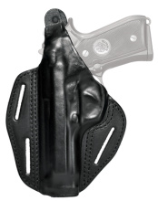 Three Slot Leather Pancake Holster Black Left Hand For Springfield XDM