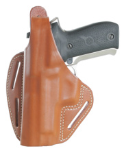 Three Slot Leather Pancake Holster Brown Left Hand For Sig 220/226