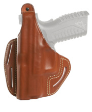 Three Slot Leather Pancake Holster Brown Left Hand For Springfield XD Compact