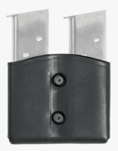 CQC Leather Dual Magazine Pouch Single Stack Black
