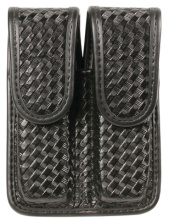 Basketweave Molded Duty Gear Double Magazine Pouch Staggered Column Black