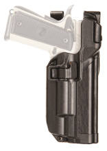 Level 3 Serpa Light Bearing Duty Holster Plain Black Right Hand For 1911 Government Style With Or Without Rails