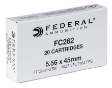 Federal FC262 5.56mm NATO 77 Grain Open Tip Match