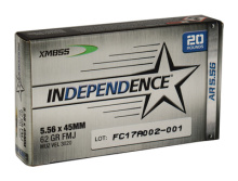 Federal Independence Ball 5.56mm 62 Grain Full Metal Jacket Boattail