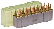 Slip Top Medium Rifle Ammo Case 20 Round Gray/Green