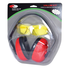 Def-Guard Earmuff and One Pair Titan Glasses Amber Lens