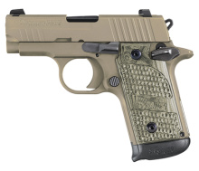 P238 Scorpion .380 ACP 2.7 Inch Barrel Siglite Night Sights Flat Dark Earth Frame and Slide Finish G-10 Piranha Grips 7 Round