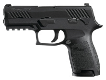 P320 Compact Striker .45 ACP 3.9 Inch Barrel Siglite Night Sights Black Nitron Slide Finish Manual Safety 9 Round