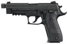 P226 Elite Dark 9mm 4.4 Inch Threaded Barrel Siglite Night Sights Black Nitron Slide Finish Black Aluminum Grips 15 Round