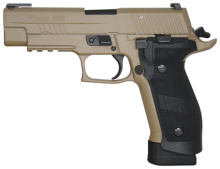 P226 Tactical Operations 9mm 4.4 Inch Barrel Flat Dark Earth Nitron Finish SigLite Rear Night Sights Tritium Fiber Optic Front Sight Picatinny Rail 20 Round