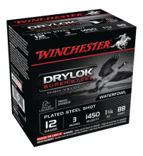 Drylok Super Steel High Velocity Waterfowl Loads Plated12 Gauge 3 Inch 1450 FPS 1.25 Ounce BB Steel Shot