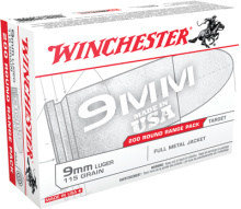 Target Range Bulk Pack 9mm 115 Grain Full Metal Jacket 200 Rounds Per Box Five Boxes Per Case