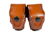 Revolver Double Carrier Speed Loader, Outside Waistband Belt Carrier, Fits Most J and K-Frame Speed Loaders, Steer Hide, Classic Brown, Ambidextrous RV-SLD-CBR-A