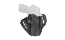 Ultra Custom Light Bearing, OWB Belt Holster, Fits Multiple Full Size and Extended Semi-Auto Pistolsw/Light, Matte Finish, NightSky Black Leather, Right Hand UCLB-2.4-NSB-R