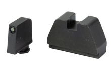 4XL Optic Compatible Sight, Night Sights, Green Tritium Black Outline .385" Front, Flat Black .480" Rear, Fits All Glocks GL-824