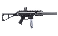 APC9 SD PRO, Semi-automatic Rifle, SBR, 9MM, 5.7" Barrel, Anodized Finish, Black, Suppressor Included, Ambidextrous Safety, Front/Rear Flip Sights, 1 Magazine, 33 Rounds, Glock Magazine Compatible BT-36046-SBR-G-MBT-KIT