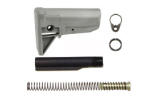 Model 0 Stock Kit, Receiver Extension, Quick Detach End Plate, Lock Nut Action Spring, Carbine Buffer, Wolf Gray Finish BCM-GFSK-MOD-0-WG