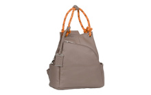 Hobo Purse/Backpack, Khaki and Orange, Leather BDP-066