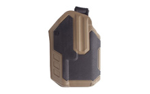 Omnivore Nonlight Multi-Fit Holster, NonLight, Belt Holster, Left Hand, Black/Tan, Fits More Than 150 Styles of Semi-Automatic Handguns with Accessory Rail, Hard, Thumb Actived Active Retention Mechanism 419000BCL