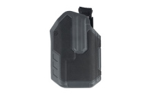 Omnivore Surefire x300A Multi-Fit Holster, Belt Holster, Left Hand, Black, Fits More Than 150 Styles of Semi-Automatic Handguns with Accessory Rail, Hard, Thumb Actived Active Retention Mechanism 419001BUL