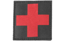 Red Cross Patch, 2.5"X2.5", Black 90RC00BK