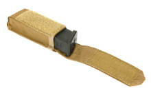 Single Magazine Flap Pouch, Helium Whisper Attachment, Fits (1) Pistol Magazines, Elastic Construction, Coyote Brown HW-M-PISTOL-1-CB