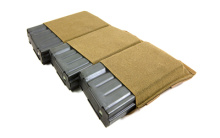 10 Speed Triple Magazine Pouch, Helium Whisper Attachment, Fits (3) SR25 Magazine, Elastic Construction, Coyote Brown HW-TSP-SR25-3-CB