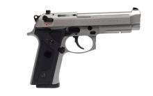 92FS Vertec Inox, Semi-automatic Pistol, 9MM, 4.9" Barrel, Alloy Frame, 15Rd, Combat Trigger Guard, Rail, Ambidextrous Safety, 3 Dot Sights, Stainless Finish J92FA20M