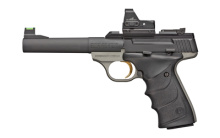 Buck Mark Plus Practical, Semi-automatic, 22 LR, 5.5" Barrel, Blued Finish, Aluminum Frame, Matte Gray Finish, URX Grip, Thumb Safety, Adjustable Rear Sight & Fiber Optic Front Sight, 10Rd, 2 Magazines, Inlcudes Crimson Trace Red Dot Sight 051568490