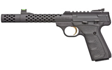 Buck Mark Plus Vision, Semi-automatic, 22 LR, 5.875" Barrel, Threaded, Compensator, Black Anodized Finish, Aluminum Frame, UFX Grip, Threaded, Thumb Safety, Adjustable Rear Sight & Fiber Optic Front Sight, 10Rd, 2 Magazines 051574490