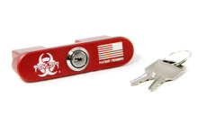 AR-15  Safety Lock, Laser Engraved, Aircraft Grade Aluminum, Red Anodized Finish BRO-LOCK