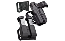 IDPA Competition Shooters Pack, OWB Holster with Adjustable String Ray Loop & Paddle, Revolution Double Magazine Pouch, Fits Glock 17/22/31, Right Hand, Black HOLX0086IDPAPKO0080BLKRH