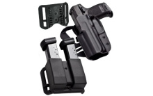IDPA Competition Shooters Pack, OWB Holster with Adjustable String Ray Loop & Paddle, Revolution Double Magazine Pouch, Fits Glock 34/35, Right Hand, Black HOLX0086IDPAPKO0502BLKRH