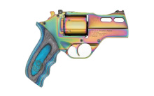 Rhino Nebula 30DS, Double Action, Revolver, 357 Magnum/38 Special, 3" Barrel, Aluminum, PVD Finish, Nebula, Laminate Grip, Fiber Front & Adjustable Rear Sights, 6 Rounds, 3 Moon Clips, Includes Leather Holster, Right Hand 340.319
