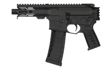 Banshee MK4, Semi-automatic, Pistol, 22 LR, 4.5" Barrel, Threaded 1/2x28, ZEROED Flashider, Cerakote Finish, Armor Black, ZEROED Polymer Grip, Picatinny End Cap, 4" Free Float M-LOK Handguard, Manual Safety, 25 Rounds, 1 Magazine 22A5BD2-AB