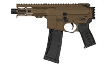 Banshee MK4, Semi-automatic, Pistol, 22 LR, 4.5" Barrel, Threaded 1/2x28, ZEROED Flashider, Cerakote Finish, Midnight Bronze, ZEROED Polymer Grip, Picatinny End Cap, 4" Free Float M-LOK Handguard, Manual Safety, 25 Rounds, 1 Magazine 22A5BD2-MB