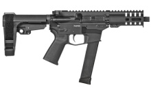 MkG Banshee, Semi-automatic Pistol, 45 ACP, 5" Barrel, Aluminum Frame, Graphite Black Cerakote, 13Rd, CMMG RipBrace Pistol Brace, Thread Protector, CMMG RML4 Hand Guard, Magpul MOE Pistol Grip, Ambi Sling Plate, Ambi Selector, Ambi Charging Handle, 1 Glo