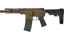 Banshee MK4, Semi-automatic Pistol, AR, 300 Blackout, 8" Threaded Barrel, 5/8x24, CMMG Zeroed Linear Compensator, Cerakote Finish, Midnight Bronze, M-LOK Handguard, CMMG Zeroed Polymer Grip, Pistol Tube, Manual Safety, 30 Rounds, 1 Magazine PE-30A81BB-MB