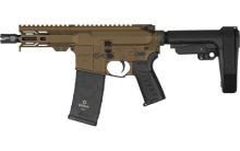 Banshee MK4, Semi-automatic Pistol, AR, 9MM, 5" Threaded Barrel, 1/2x28, CMMG Zeroed Linear Compensator, Cerakote Finish, Midnight Bronze, M-LOK Handguard, CMMG Zeroed Polymer Grip, Pistol Tube, Manual Safety, 30 Rounds, 1 Magazine PE-94A1798-MB