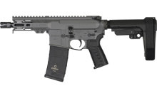 Banshee MK4, Semi-automatic Pistol, AR, 9MM, 5" Threaded Barrel, 1/2x28, CMMG Zeroed Linear Compensator, Cerakote Finish, Tungsten, M-LOK Handguard, CMMG Zeroed Polymer Grip, Pistol Tube, Manual Safety, 30 Rounds, 1 Magazine PE-94A1798-TNG