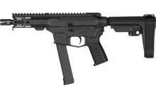 Banshee MKGs, Semi-automatic Pistol, AR, 9MM, 5" Threaded Barrel, 1/2x28, CMMG Zeroed Linear Compensator, Cerakote Finish, Armor Black, M-LOK Handguard, CMMG Zeroed Polymer Grip, Pistol Tube, Manual Safety, 33 Rounds, 1 Magazine, Accepts GLOCK Style Maga